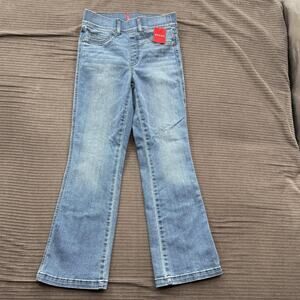 Spanx Jeans Womens Small Vintage Indigo Denim Cropped Kick Flare Pants Stretch